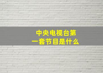 中央电视台第一套节目是什么