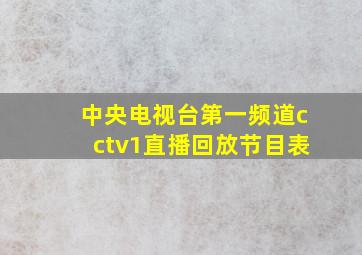 中央电视台第一频道cctv1直播回放节目表