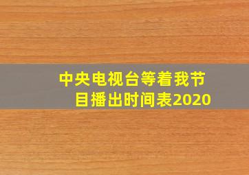 中央电视台等着我节目播出时间表2020