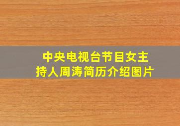 中央电视台节目女主持人周涛简历介绍图片