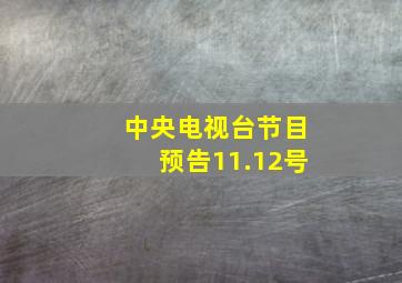 中央电视台节目预告11.12号