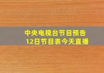 中央电视台节目预告12日节目表今天直播