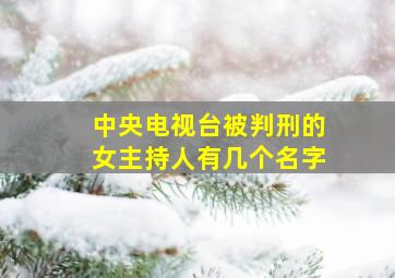 中央电视台被判刑的女主持人有几个名字