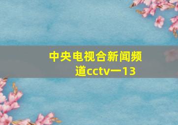 中央电视合新闻频道cctv一13