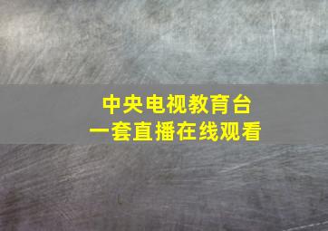 中央电视教育台一套直播在线观看