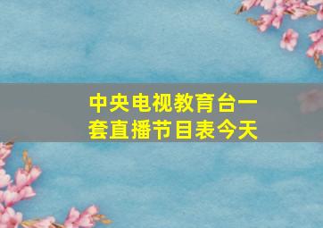 中央电视教育台一套直播节目表今天