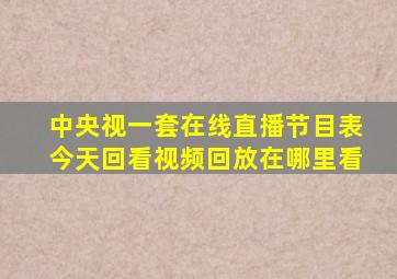 中央视一套在线直播节目表今天回看视频回放在哪里看