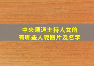 中央频道主持人女的有哪些人呢图片及名字