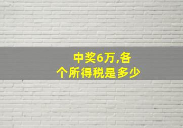 中奖6万,各个所得税是多少