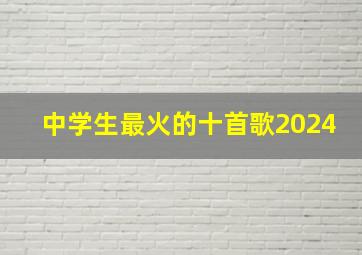 中学生最火的十首歌2024