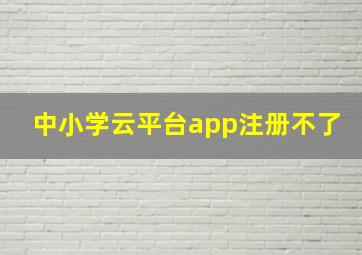 中小学云平台app注册不了