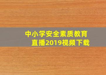 中小学安全素质教育直播2019视频下载