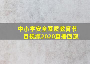 中小学安全素质教育节目视频2020直播回放