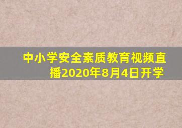 中小学安全素质教育视频直播2020年8月4日开学