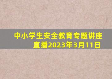 中小学生安全教育专题讲座直播2023年3月11日