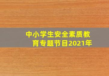 中小学生安全素质教育专题节目2021年