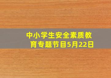 中小学生安全素质教育专题节目5月22日