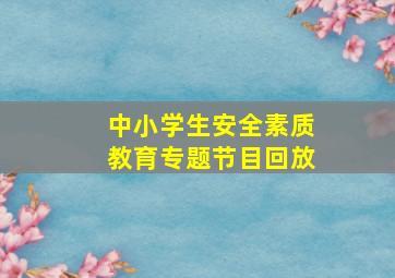 中小学生安全素质教育专题节目回放