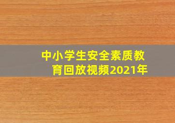 中小学生安全素质教育回放视频2021年