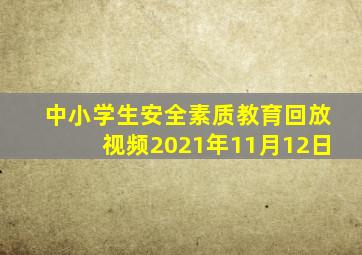 中小学生安全素质教育回放视频2021年11月12日