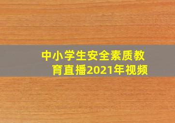 中小学生安全素质教育直播2021年视频