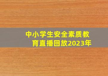 中小学生安全素质教育直播回放2023年