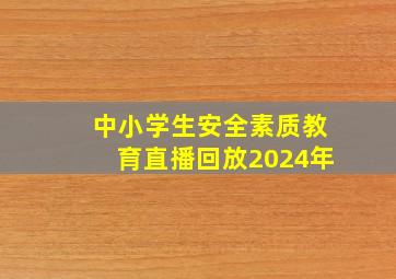 中小学生安全素质教育直播回放2024年