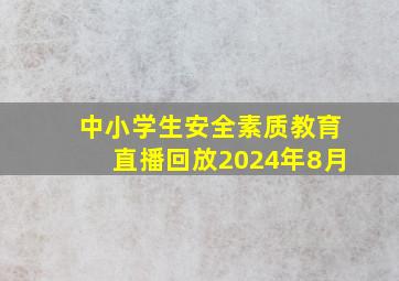 中小学生安全素质教育直播回放2024年8月