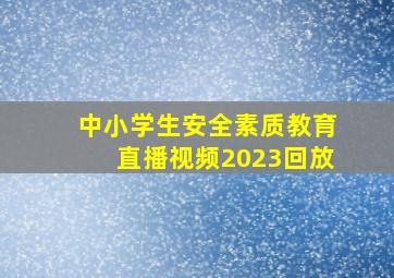 中小学生安全素质教育直播视频2023回放