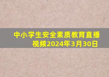 中小学生安全素质教育直播视频2024年3月30日