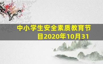 中小学生安全素质教育节目2020年10月31