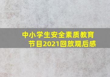 中小学生安全素质教育节目2021回放观后感