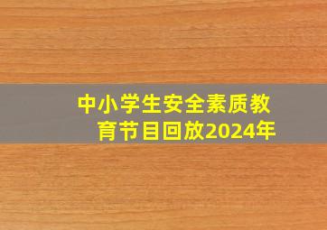 中小学生安全素质教育节目回放2024年