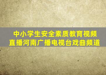 中小学生安全素质教育视频直播河南广播电视台戏曲频道