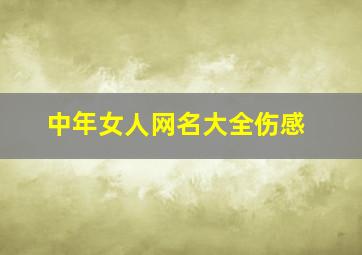 中年女人网名大全伤感