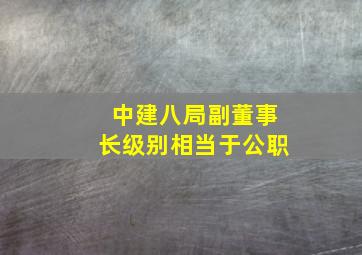 中建八局副董事长级别相当于公职