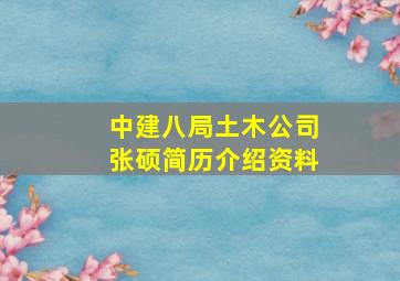 中建八局土木公司张硕简历介绍资料