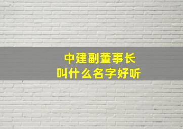 中建副董事长叫什么名字好听