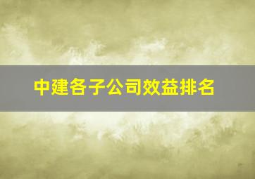 中建各子公司效益排名