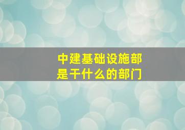 中建基础设施部是干什么的部门