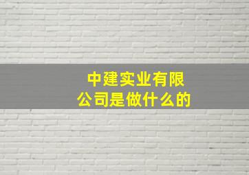 中建实业有限公司是做什么的