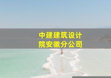 中建建筑设计院安徽分公司