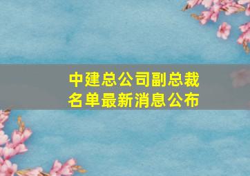 中建总公司副总裁名单最新消息公布