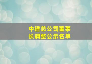 中建总公司董事长调整公示名单