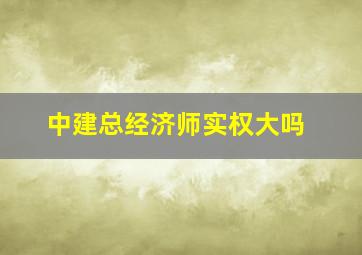 中建总经济师实权大吗