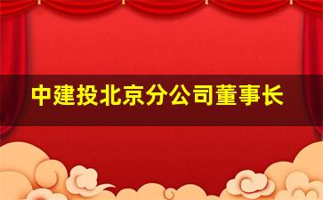 中建投北京分公司董事长