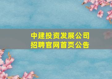 中建投资发展公司招聘官网首页公告