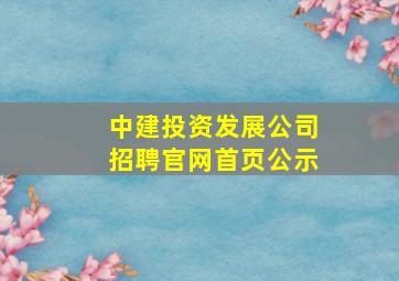 中建投资发展公司招聘官网首页公示