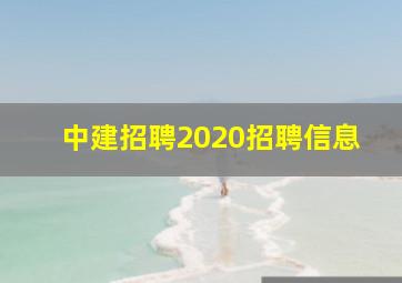 中建招聘2020招聘信息