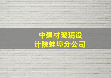 中建材玻璃设计院蚌埠分公司